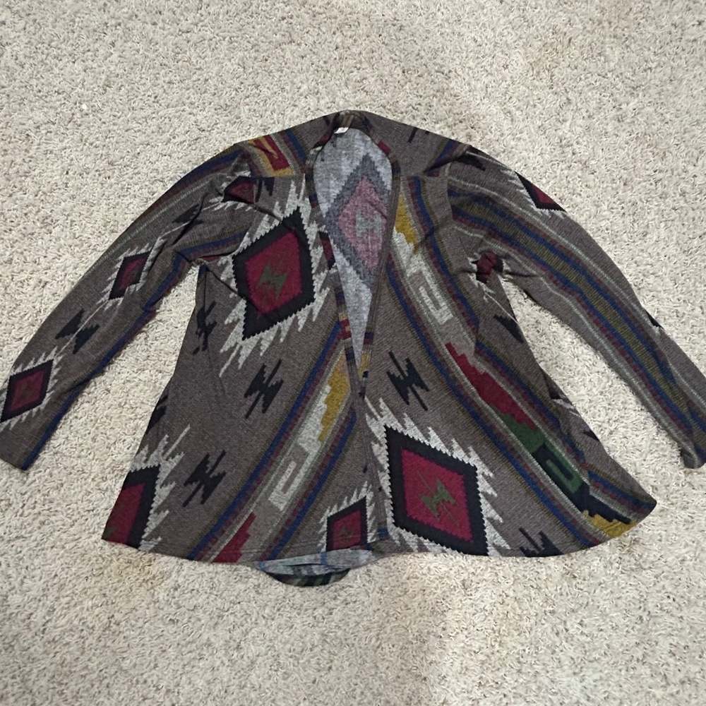 Chocolate Aztec Shawl Womens Small Western Tribal Native USA
